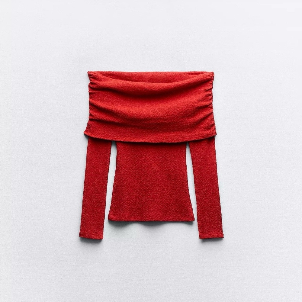 Off the shoulder textured top